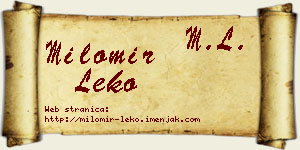 Milomir Leko vizit kartica